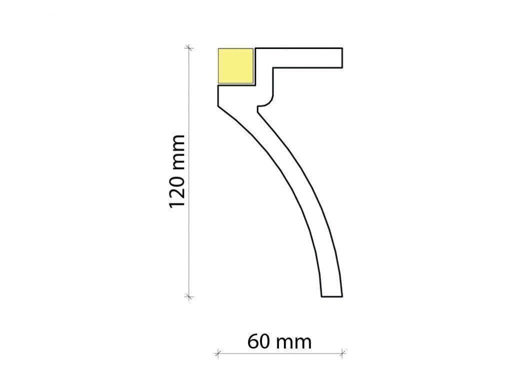 Profil pentru banda LED din poliuretan KF801 - 12x6x200 cm 2