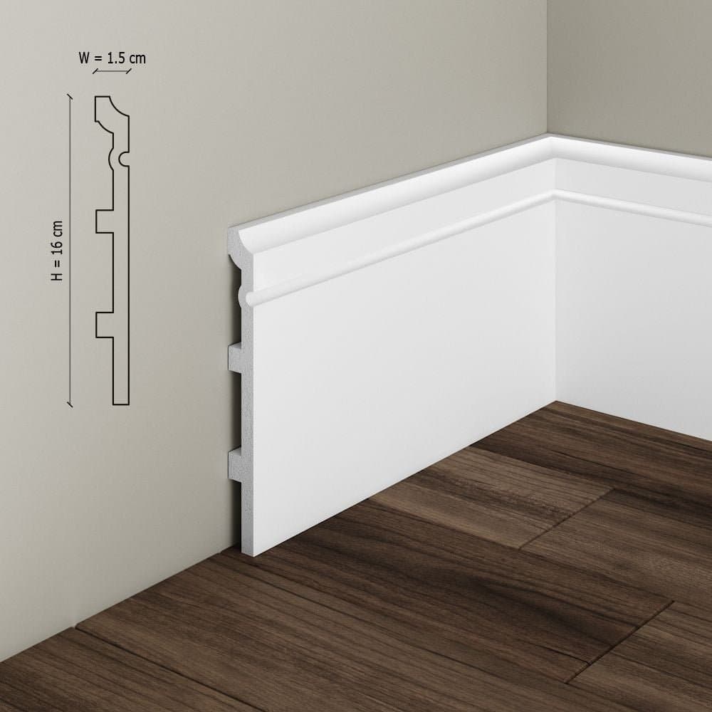 Plinta decorativa din polimer rigid S25 - 16x1.5x200 cm 3