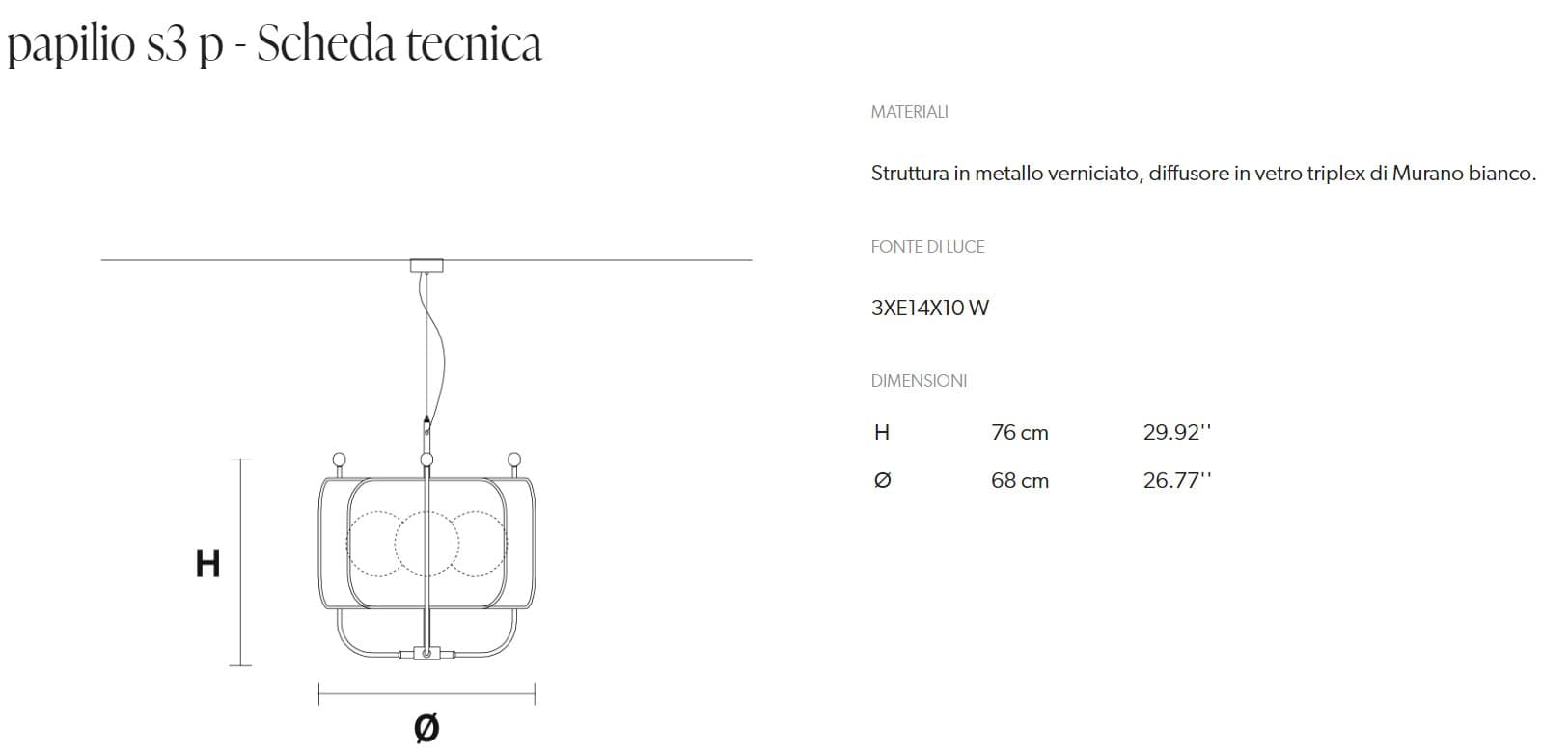 Masiero Pendul Papilio S3 P 3