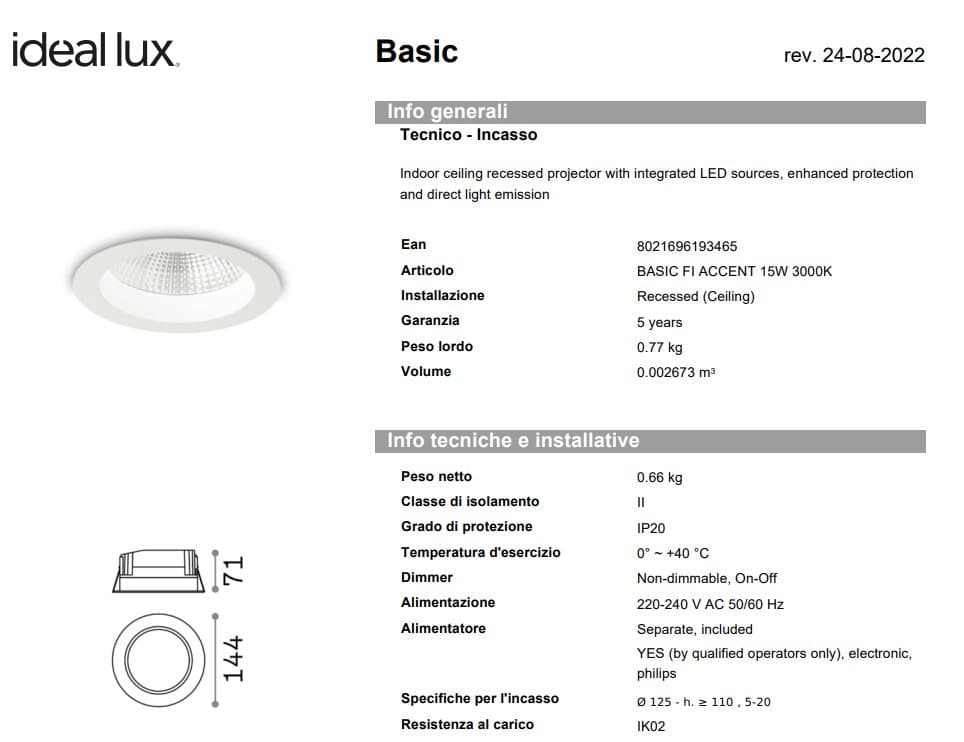 Ideal-Lux Spot Basic Fi Accent 5