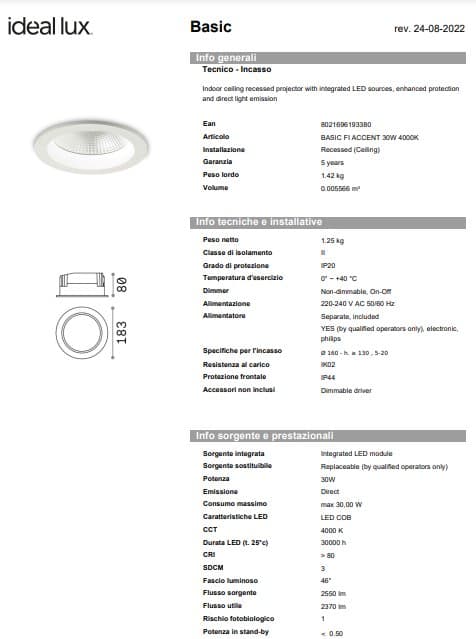 Ideal-Lux Spot Basic Fi Accent 6