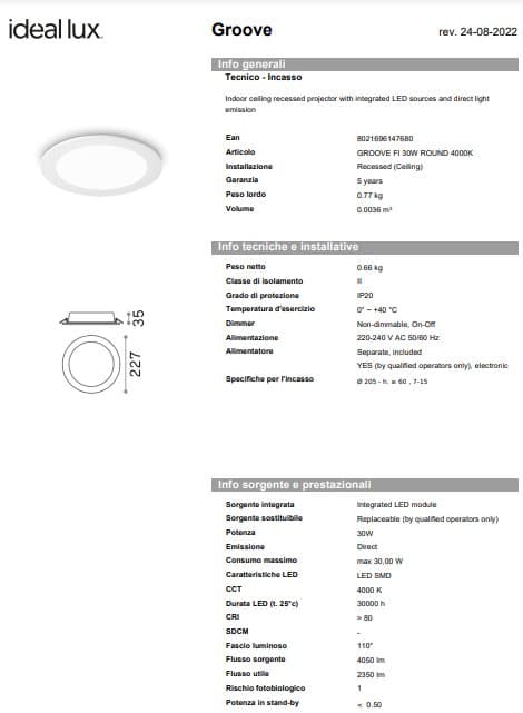 Ideal-Lux Spot Rotund cu Fixare Încastrată 5