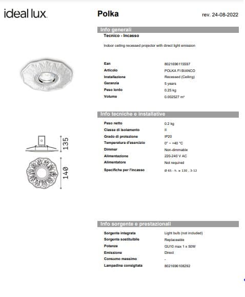 Ideal-Lux Spot Polka Fi 6