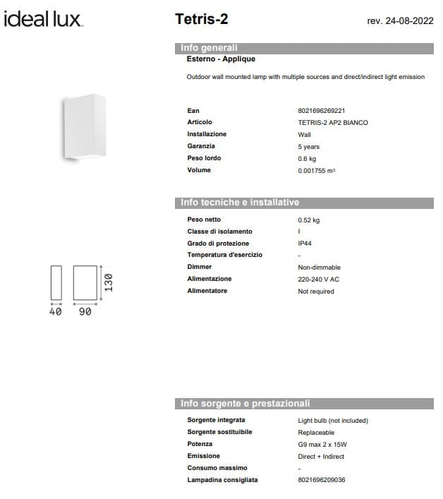 Ideal-Lux Aplica Exterior Tetris-2 AP2 4