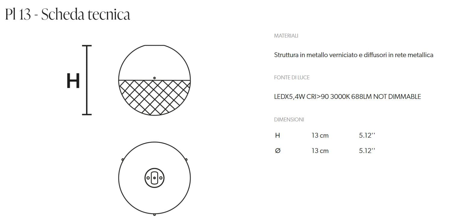 Masiero Plafoniera IGLU PL13/PL18/PL25 5