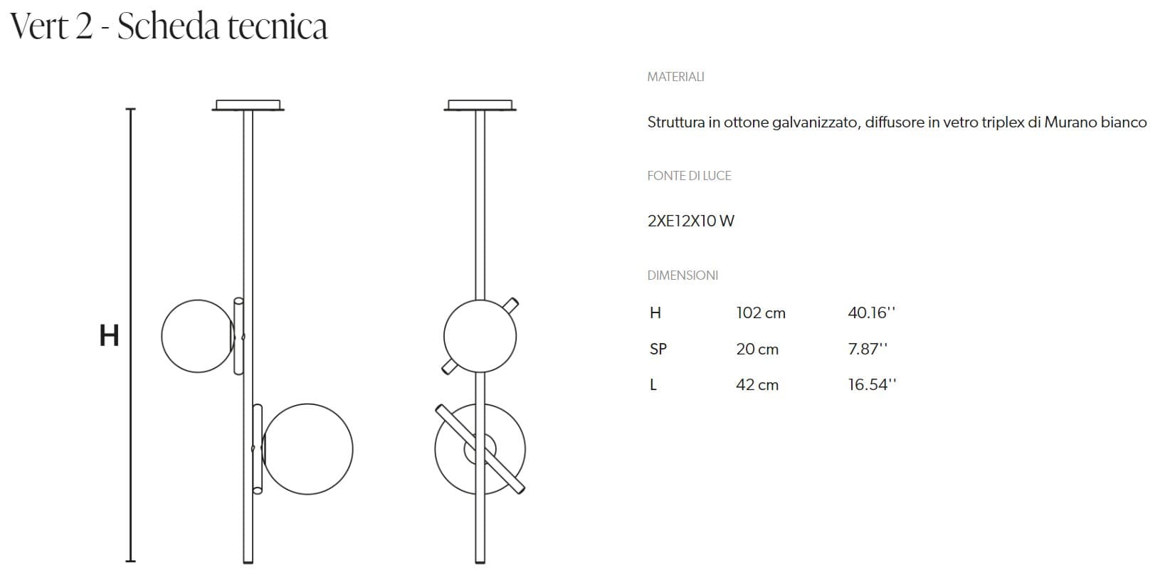 Masiero Candelabru Posy Vertical cu Design Modern 4