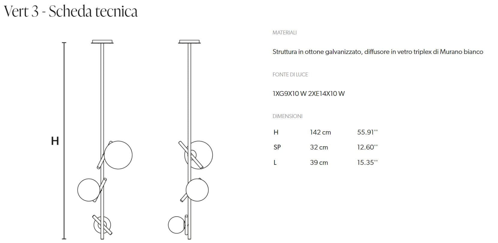 Masiero Candelabru Posy Vertical cu Design Modern 5