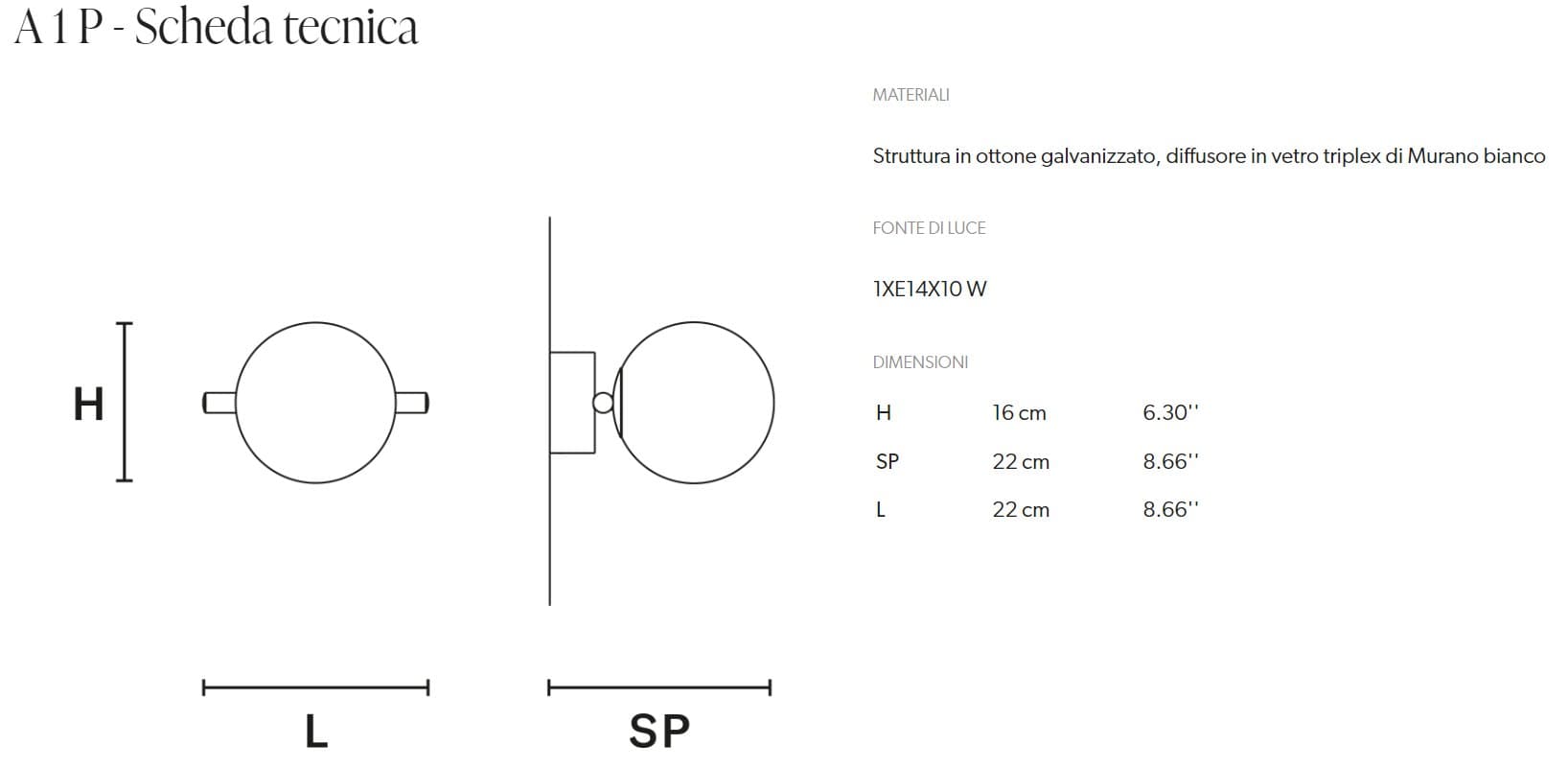 Masiero Aplica Posy A1P/A1G - Iluminat Interior Modern 5