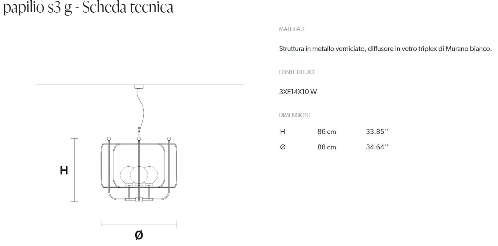 Masiero Pendul Papilio S3 G 3