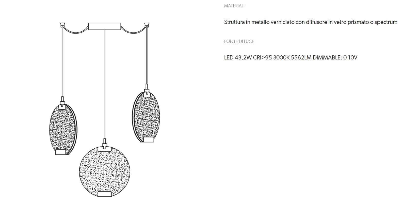 Masiero Pendul Horo S3 cu Design Modern și Iluminare LED 3