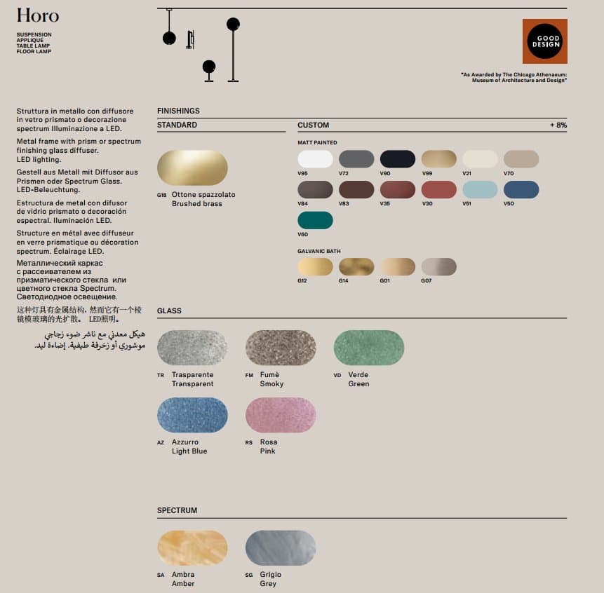 Masiero Veioza Horo TL - Veioza de interior cu design modern 4