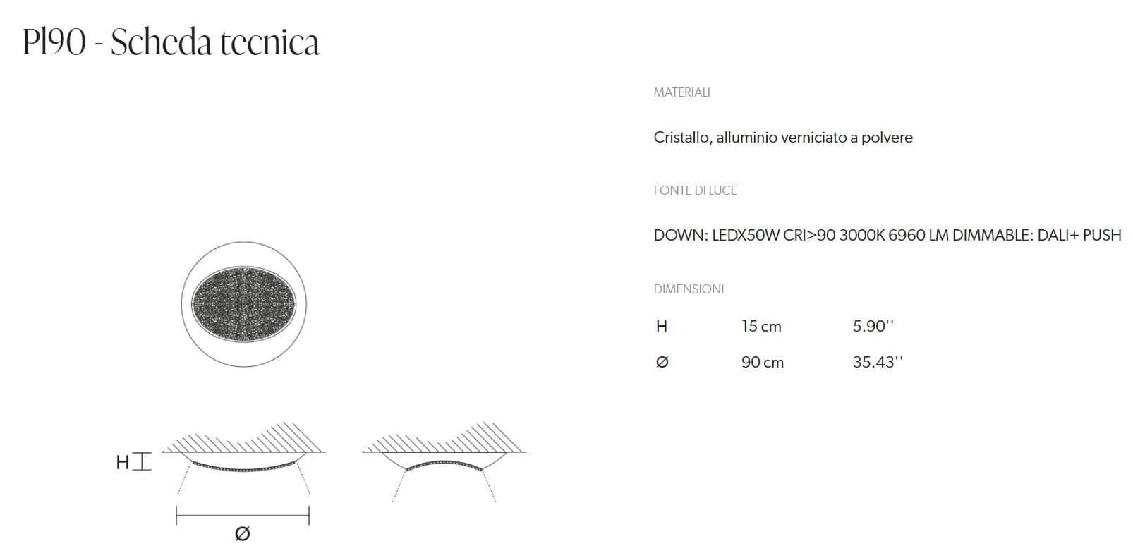 Masiero Plafoniera Blink 4