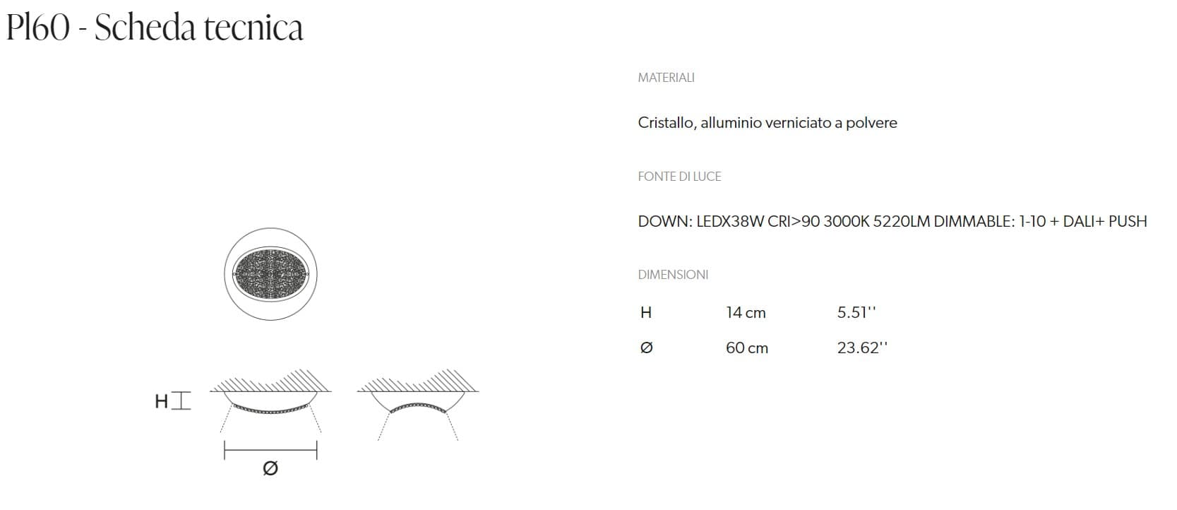 Masiero Plafoniera Blink 5