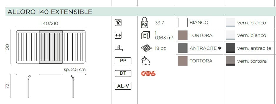 Masa de dining pentru exterior Alloro 140 11