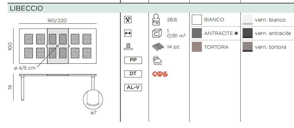 Masa de dining pentru exterior Libeccio 9