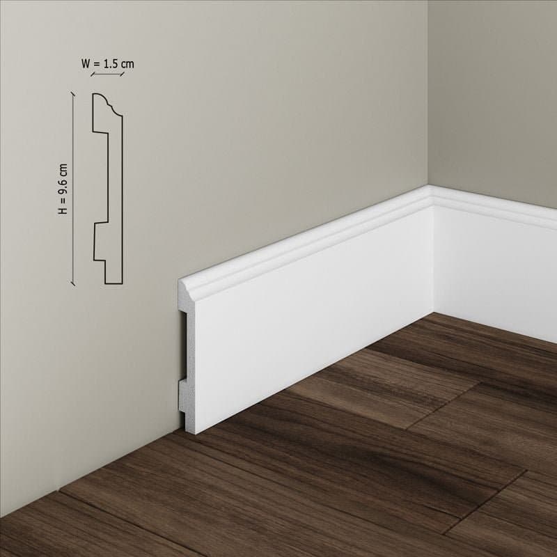 Plinta decorativa din polimer rigid S18 - 9.5x1.4x200 cm 3