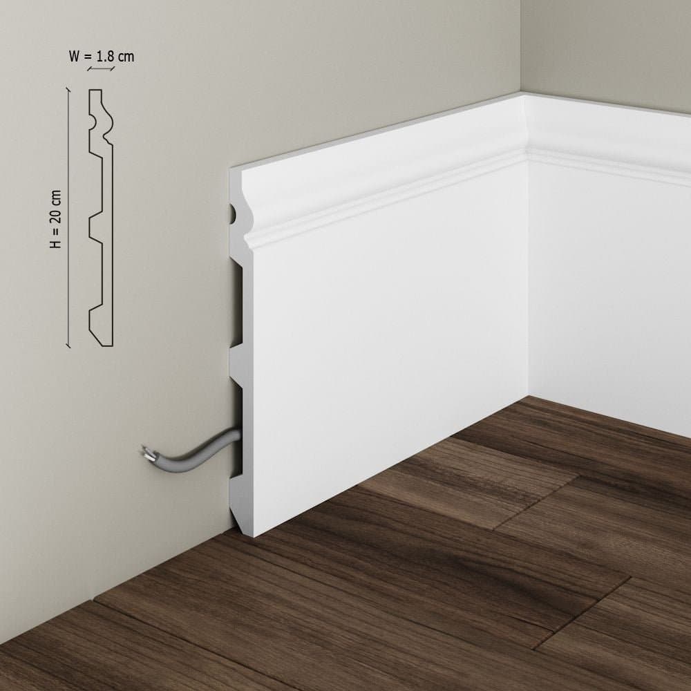 Plinta decorativa din polimer rigid S27 - 20x1.8x200 cm 3