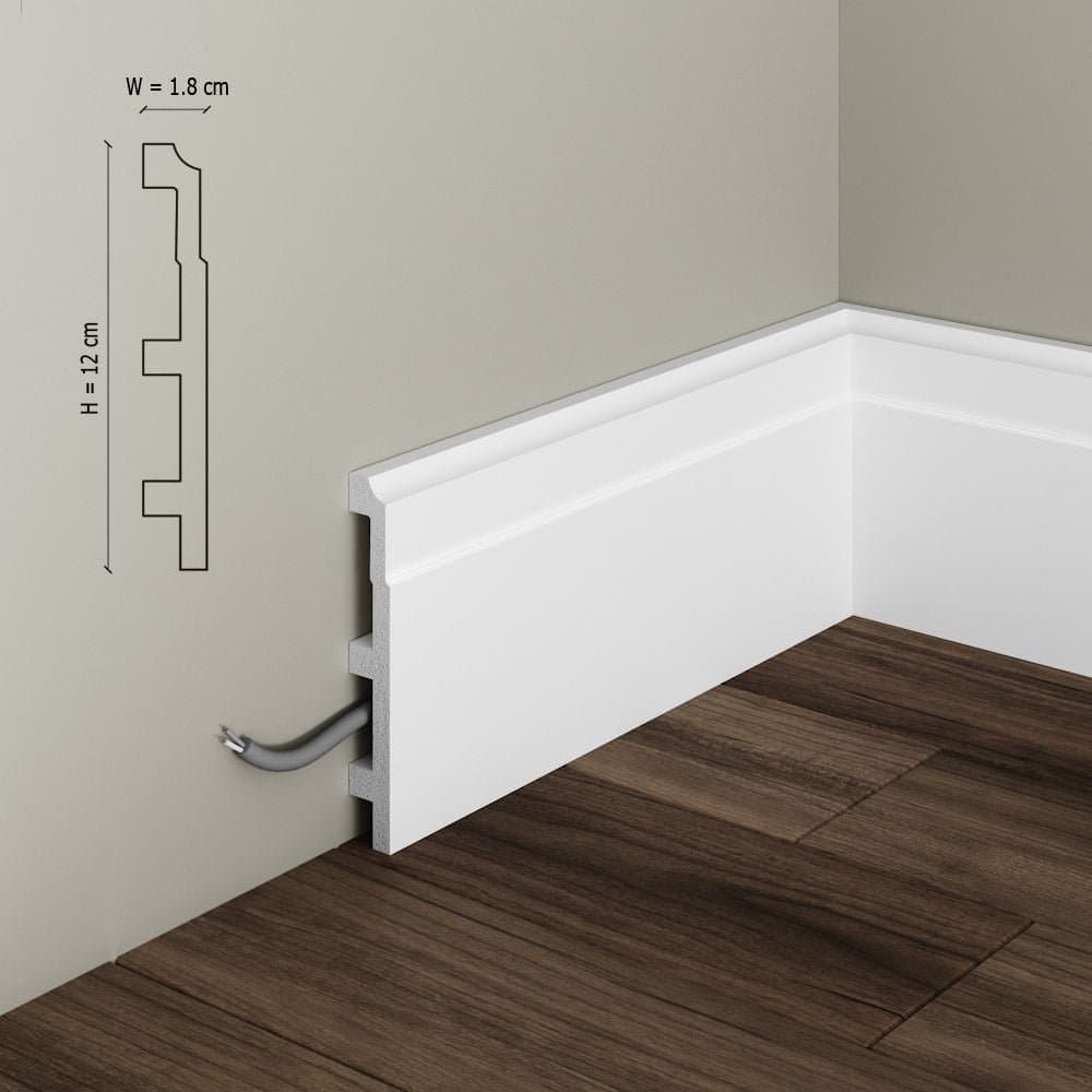 Plinta decorativa din polimer rigid S22 - 12x1.8x200 cm 3