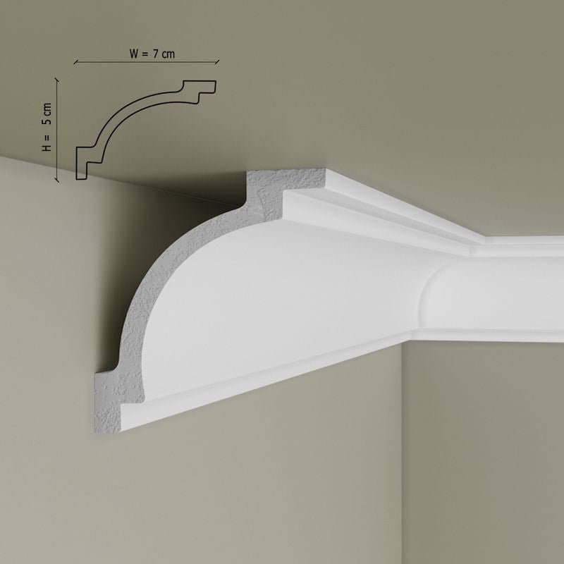 Cornisa decorativa din polimer rigid C12 - 5x7x200 cm 4