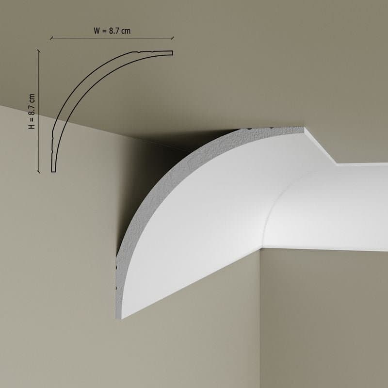 Cornisa decorativa din polimer rigid C16 - 8.7x8.7x200 cm 5