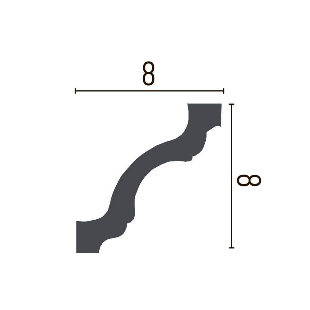 Cornisa decorativa din poliuretan P813 - 8x8x200 cm 2