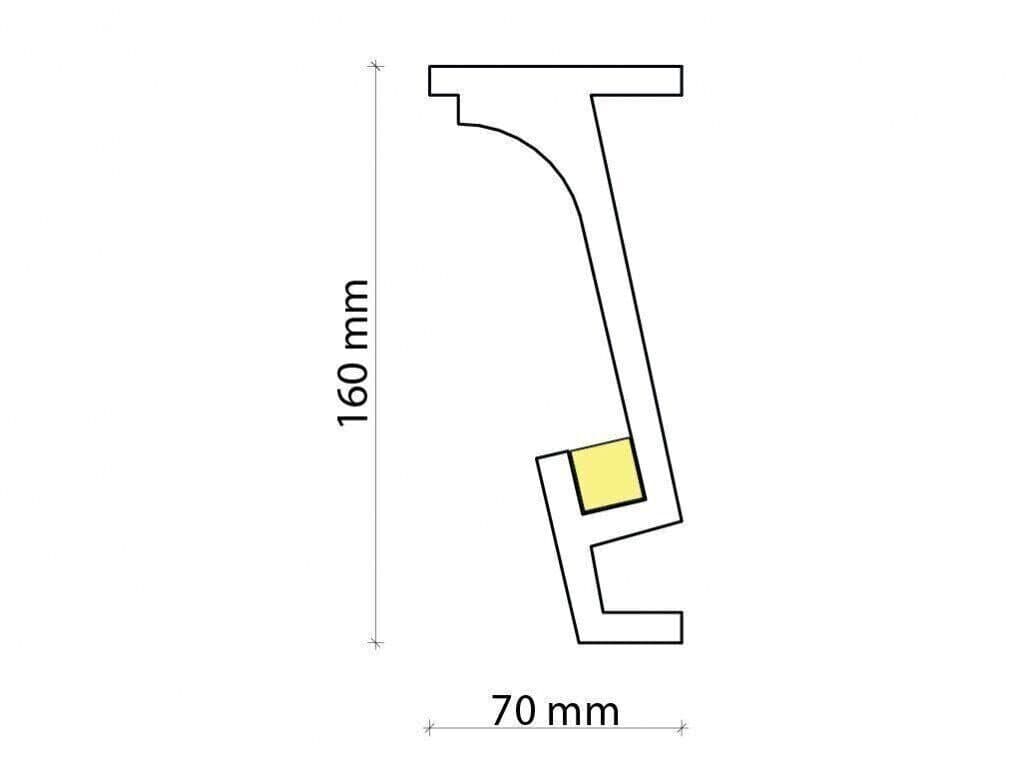 Profil pentru banda LED din poliuretan KF804 - 16x5.6x200 cm 2