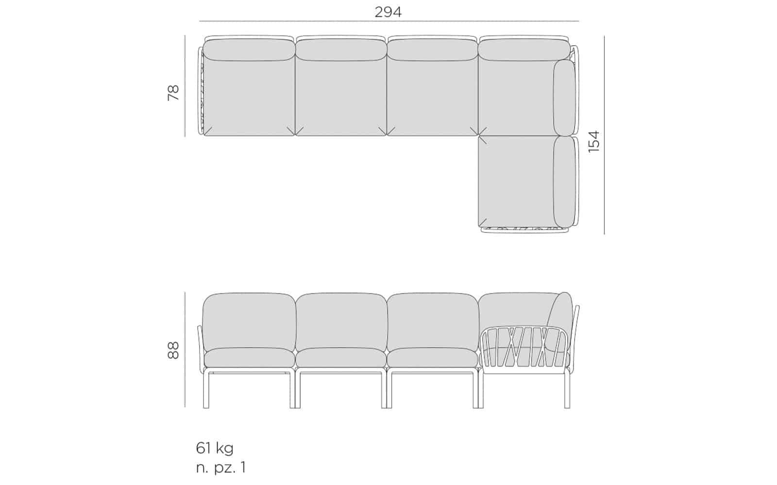 Canapea modulara pentru exterior  KOMODO 10
