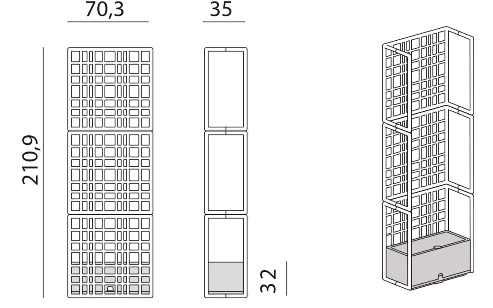 Sistem modular de perete despartitor Sipario 3 6