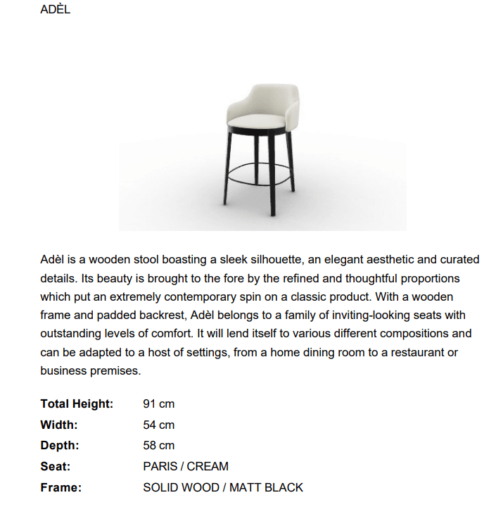 Scaun de bar ADEL  CS2200 MTO 6