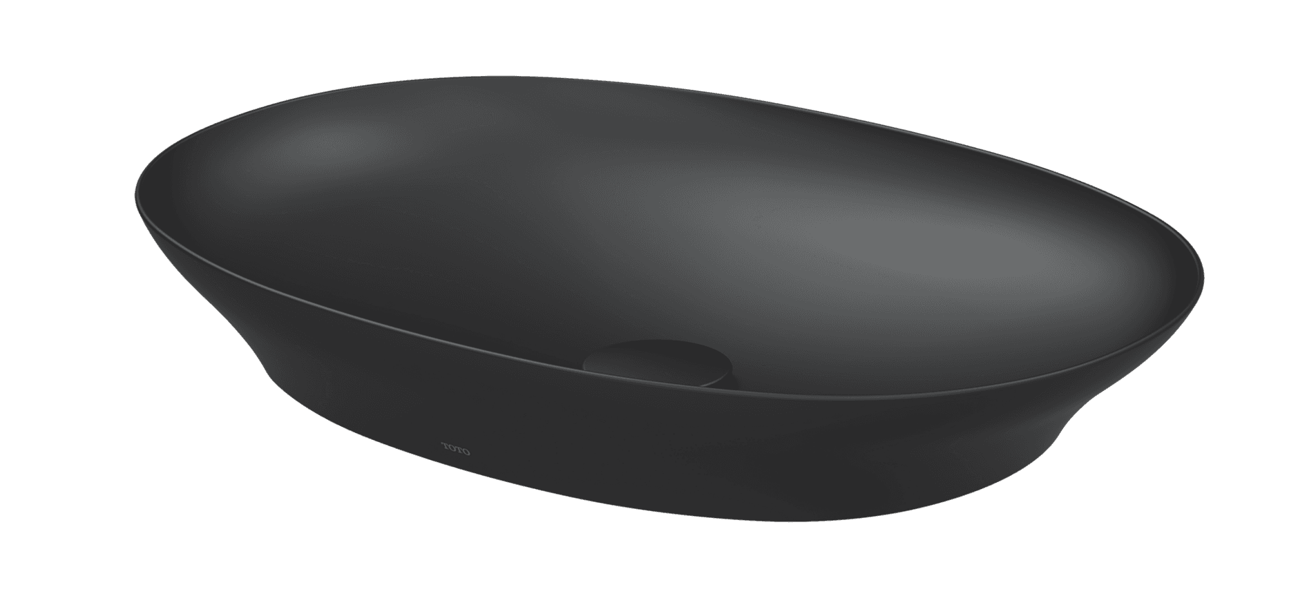 Lavoar pe blat TOTO TL, design rotund, 600 mm, Negru Mat (Matte Black), fără orificiu pentru baterie, fără preplin 3