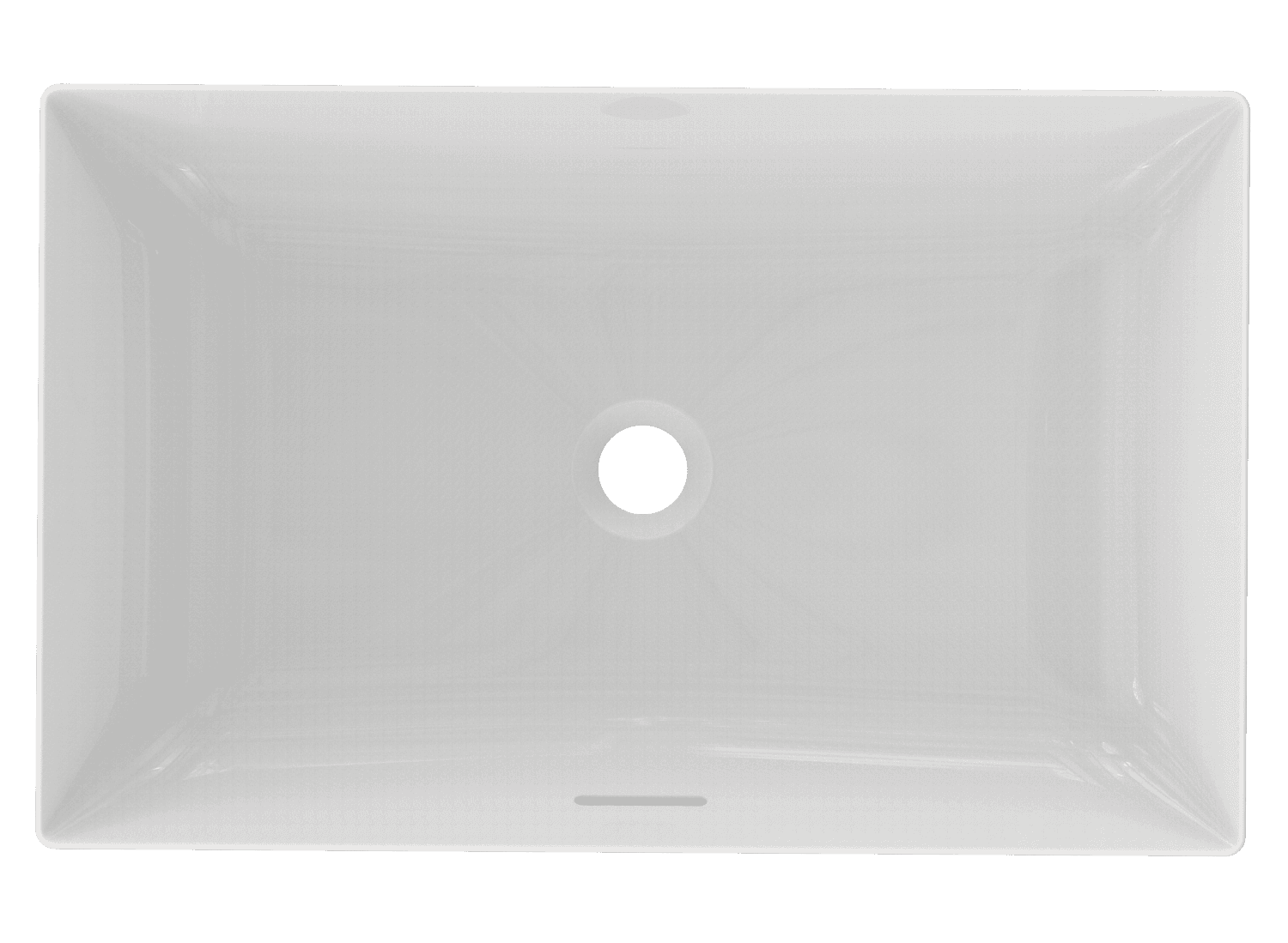 Vas TR, pătrat 600 mm, fără orificiu robinet, cu preaplin 3