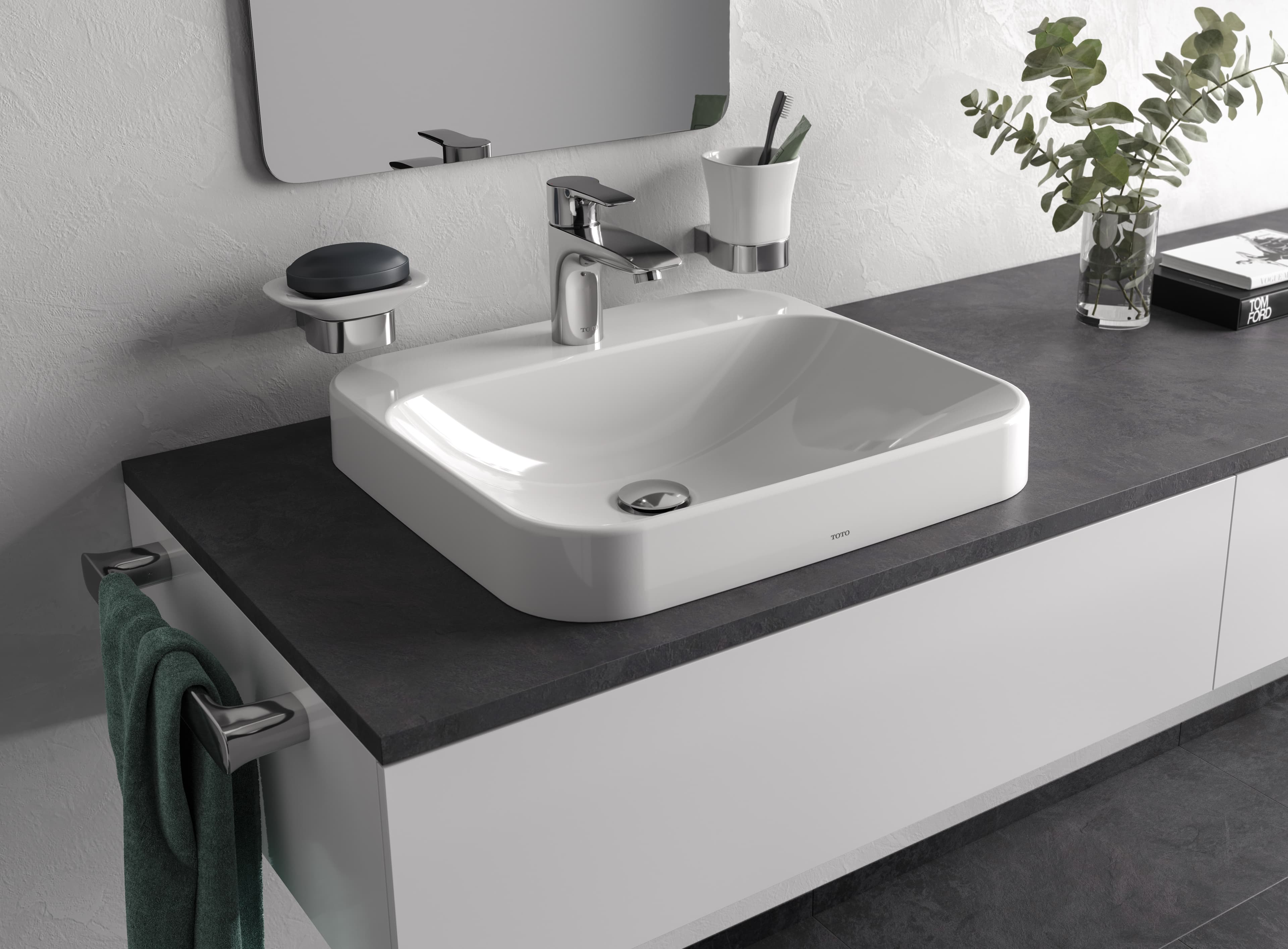 Lavoar mobilier LF 500 mm, cu orificiu robinet, cu preaplin 3