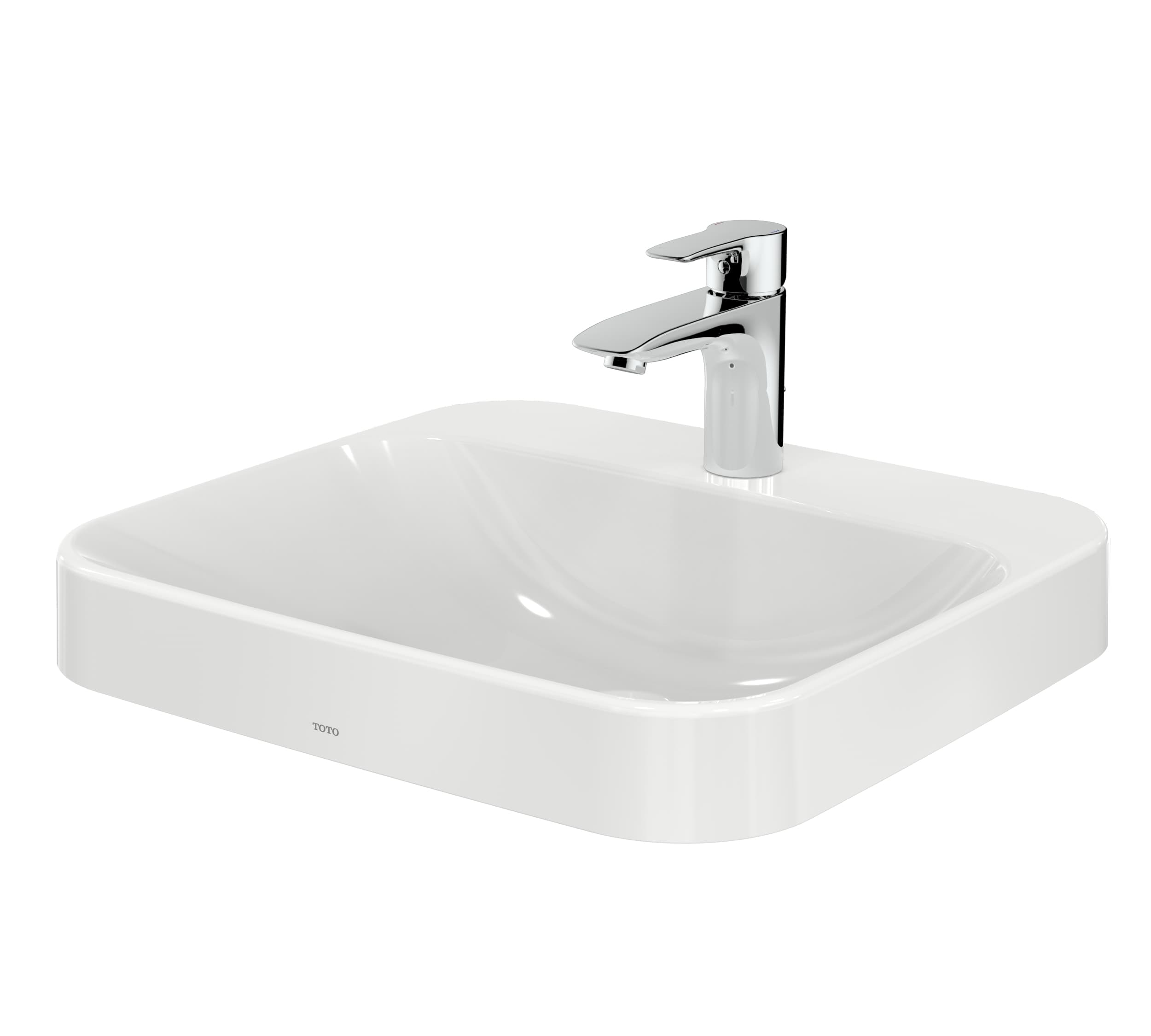Lavoar mobilier LF 500 mm, cu orificiu robinet, cu preaplin 2
