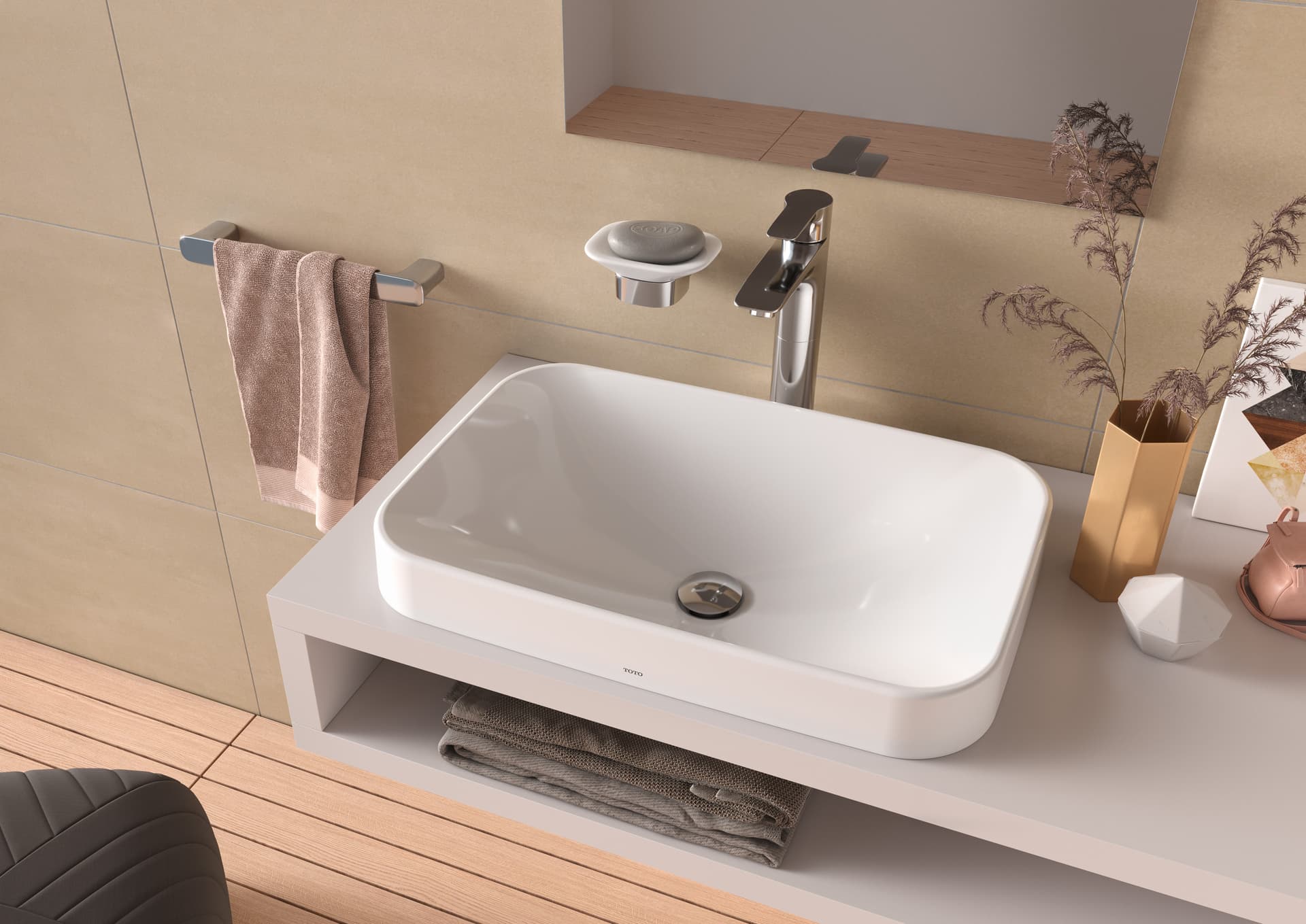 Vas LF 600 mm, fără orificiu robinet, cu preaplin 3