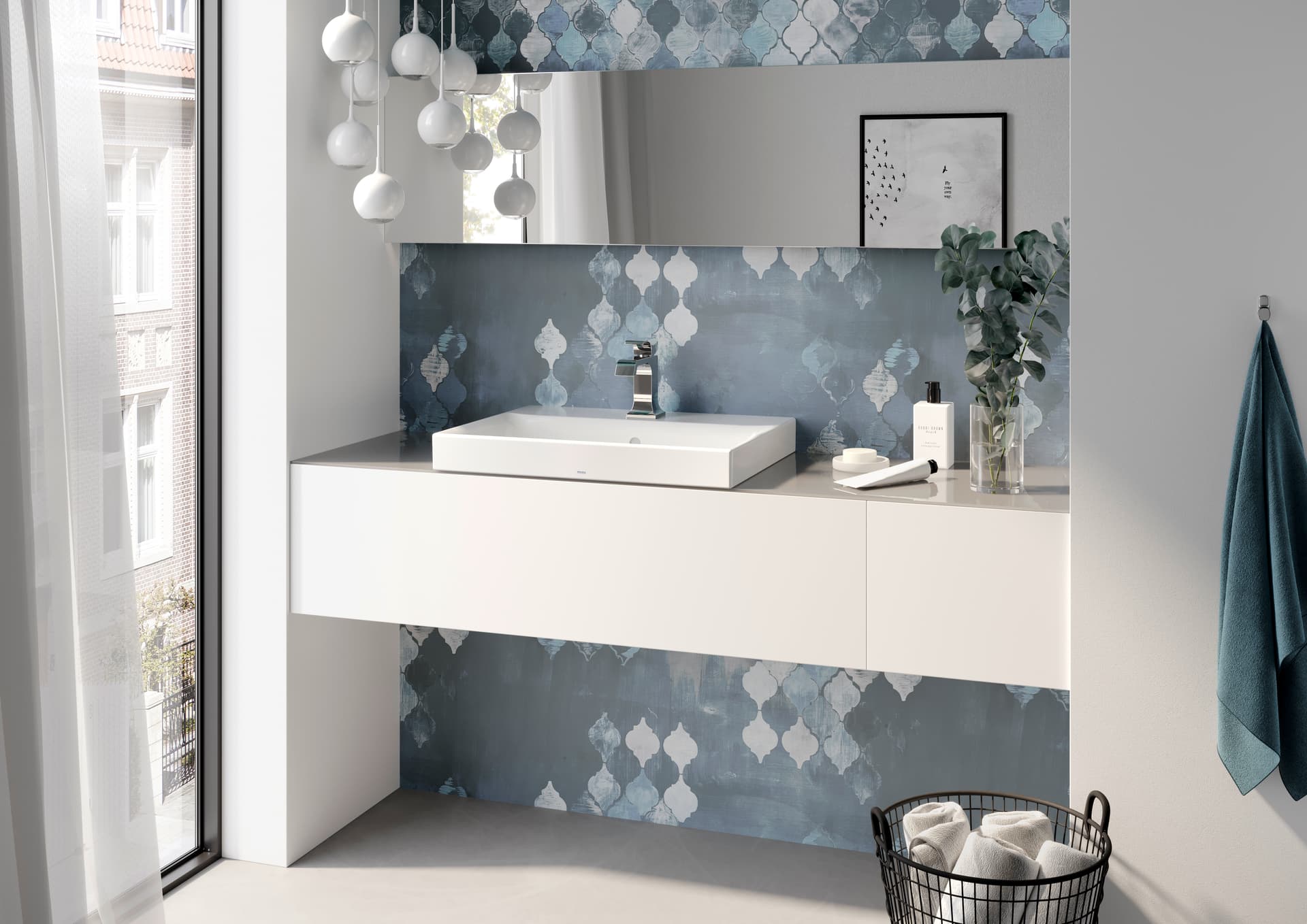 Lavoar CS, pătrat 500 mm, cu orificiu robinet, cu preaplin 5