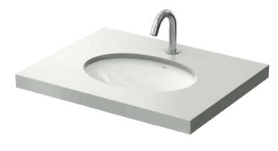 Lavoar sub blat WU, rotund 500 mm, fără orificiu robinet, cu preaplin