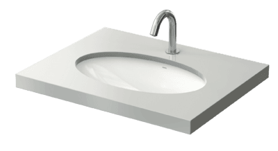 Lavoar sub blat WU, rotund 600 mm, fără orificiu robinet, cu preaplin