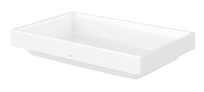 Vas CS, pătrat 600 mm, fără orificiu robinet, cu preaplin