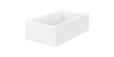 Lavoar de mână CS, pătrat 400 mm, fără orificiu robinet, fără preaplin 3