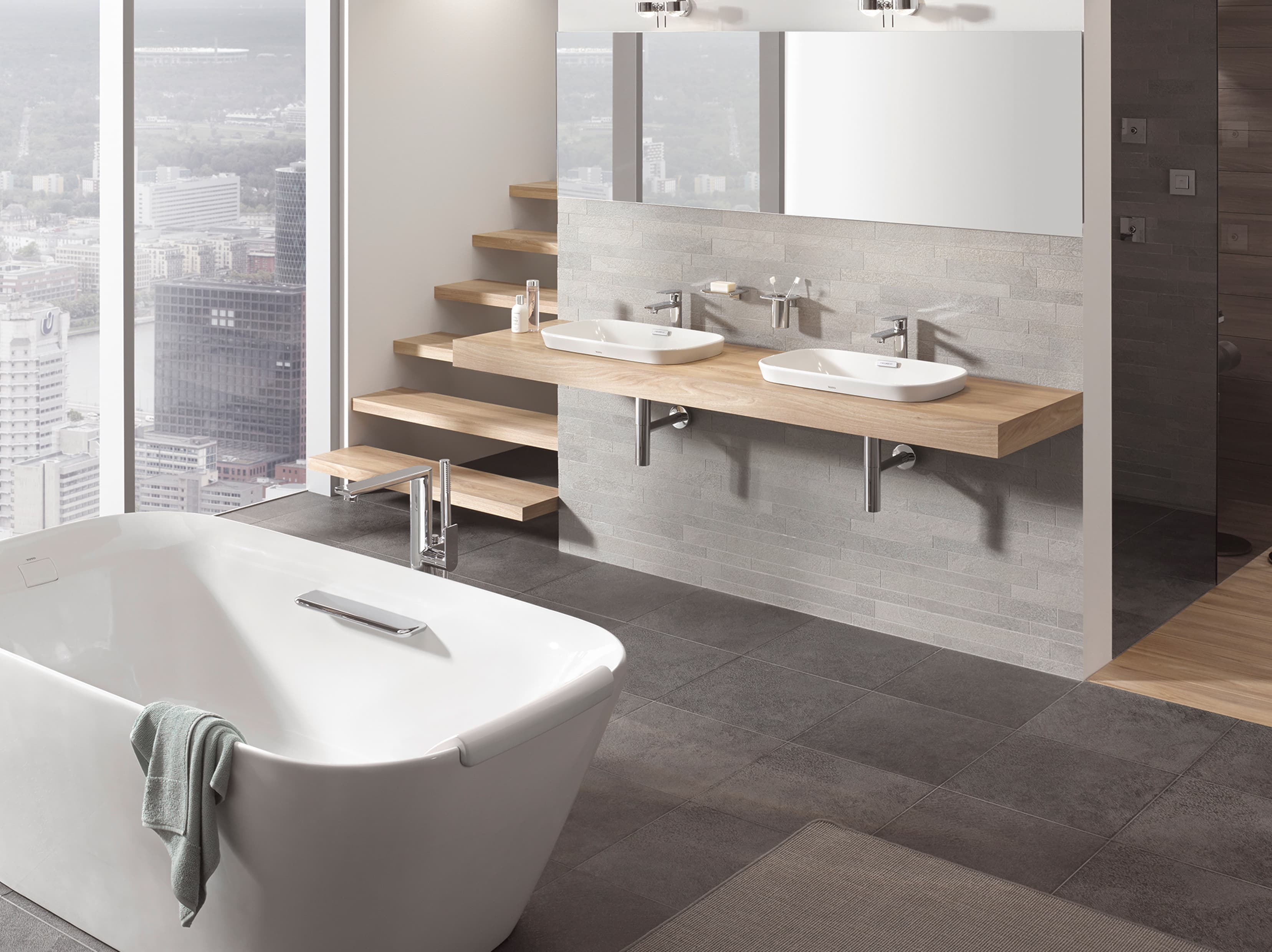 Vas NEOREST®  
750 mm, fără orificiu robinet, cu preaplin și capac preaplin culoare crom 3