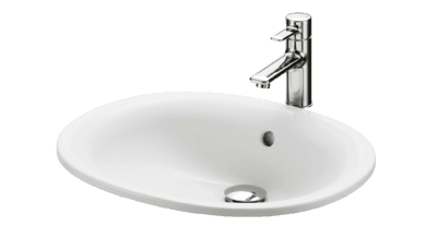 Lavoar cu margine proprie, rotund  
530 mm, fără orificiu robinet, cu preaplin