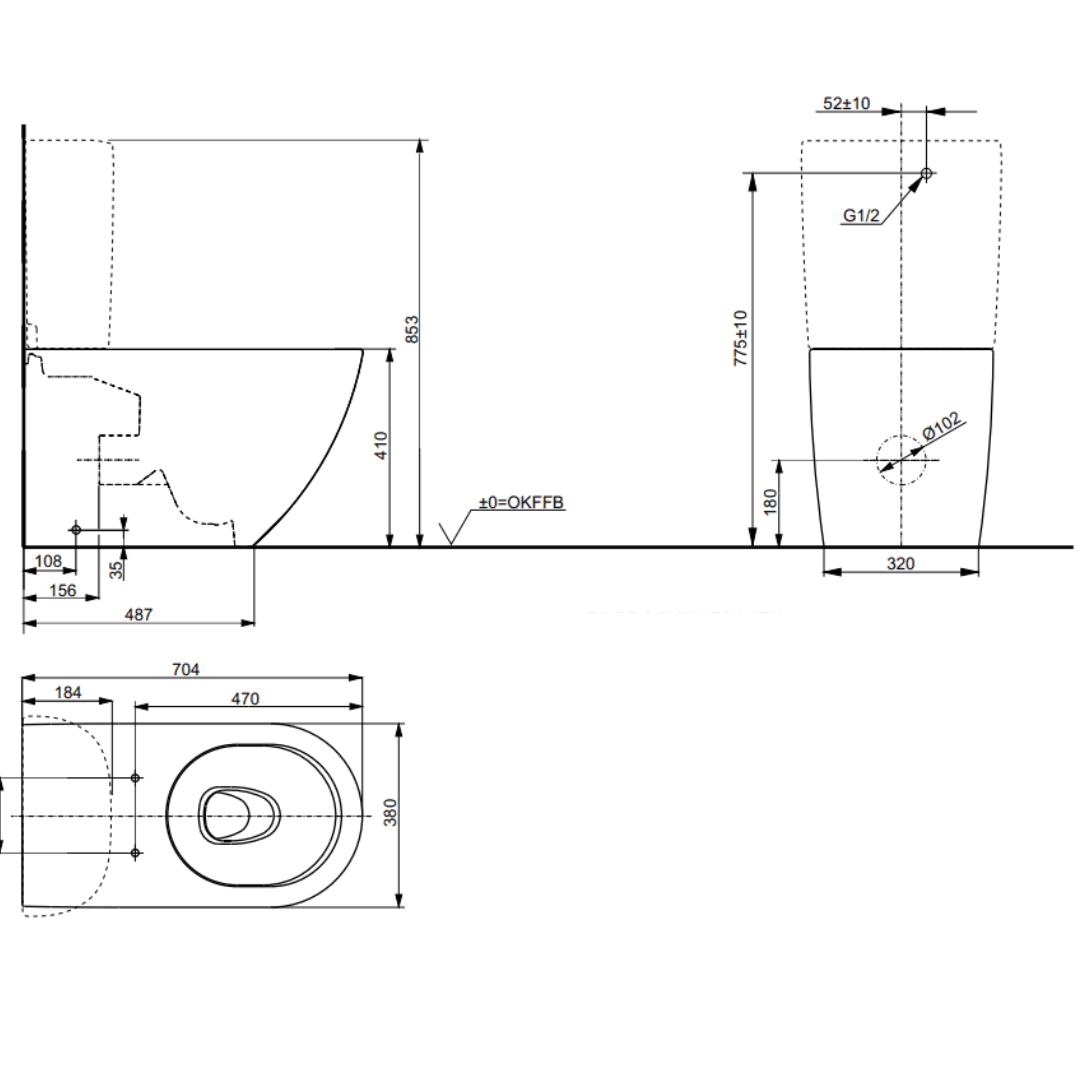 Set Vas WC TOTO NC Close-Coupled (pe pardoseală) cu Rezervor Ceramic NC inclus 4