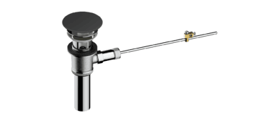 Ventil pop-up cu fantă, braț cu pârghie, negru mat, cu capac ceramic