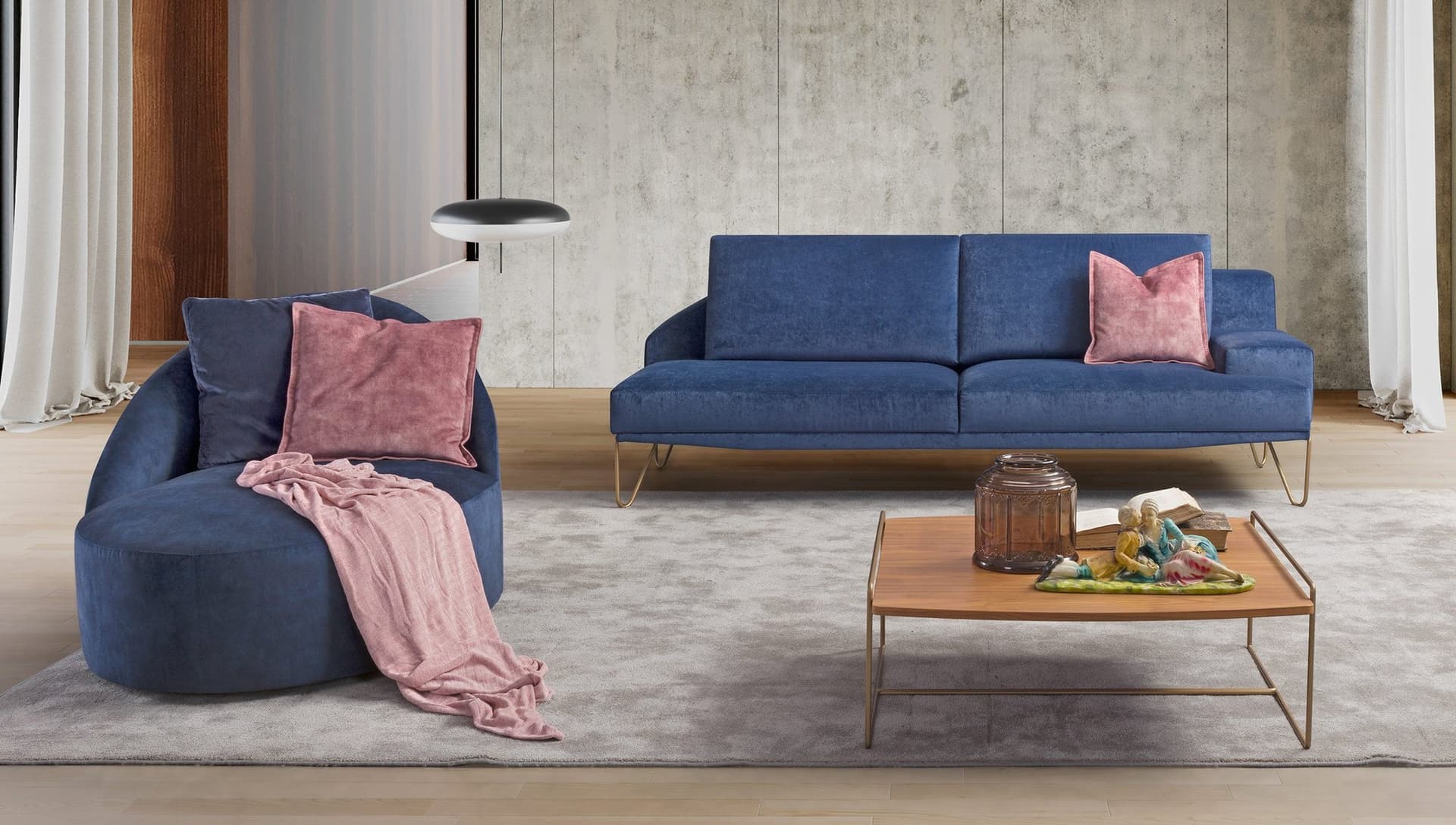 Musa Canapea Arlon - Canapea extensibilă cu mecanism click-clack, tapitată în textil, pentru living